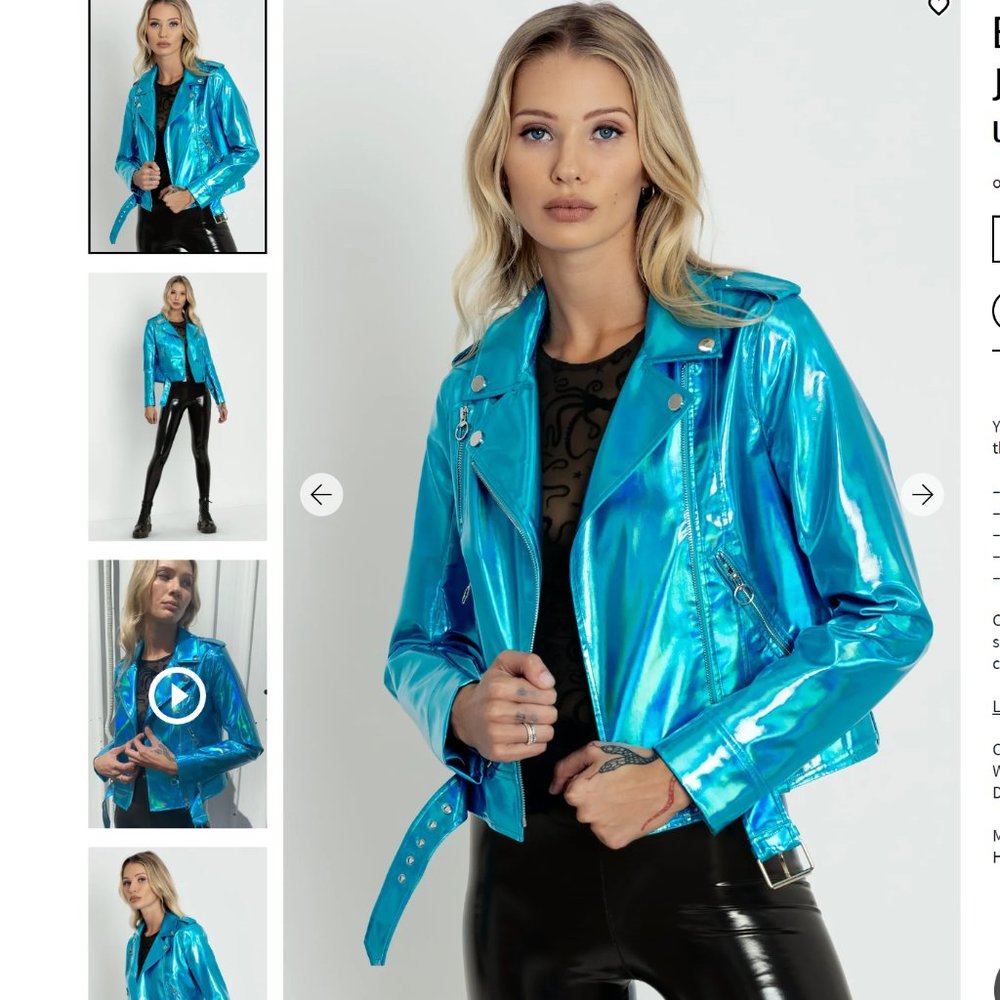 ❌SOLD❌ BIOLUMINESCENCE HOLOGRAPHIC MOTO JACKET - LIMITED - Size 12 - Blackmilk